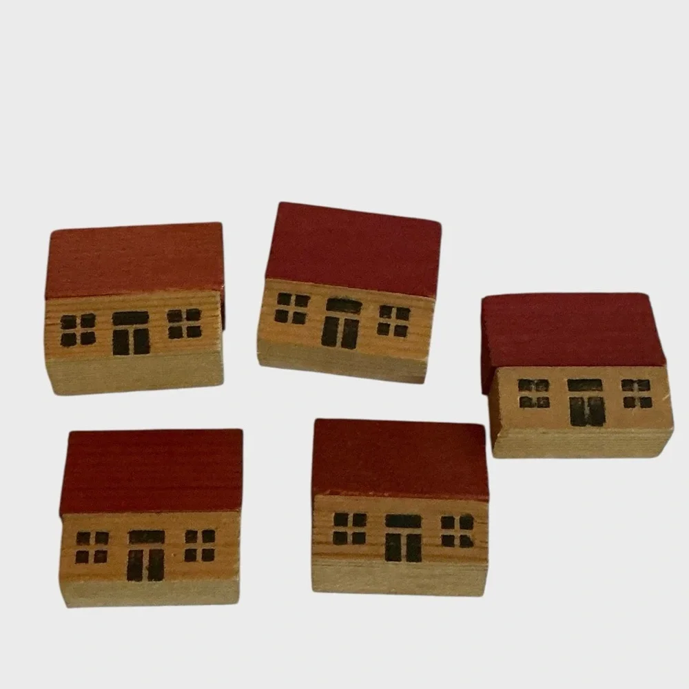 German Erzgebirge Miniature Wooden Village Vintage